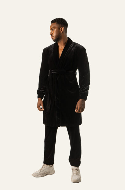 INITIUM- VICTOR VELVET ROBE WITH BELT