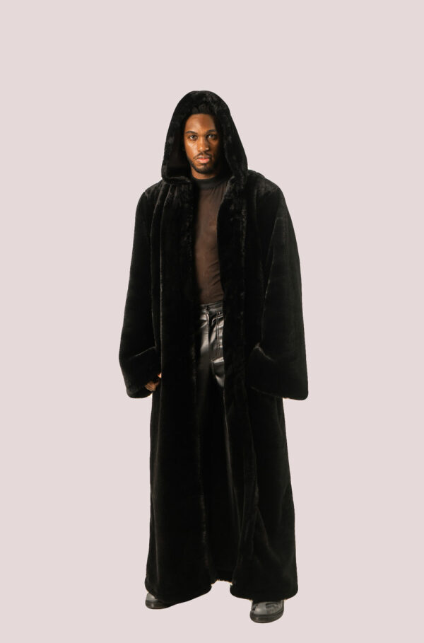 VICTOR THREE HOODED OVERSIZED FUR COAT
