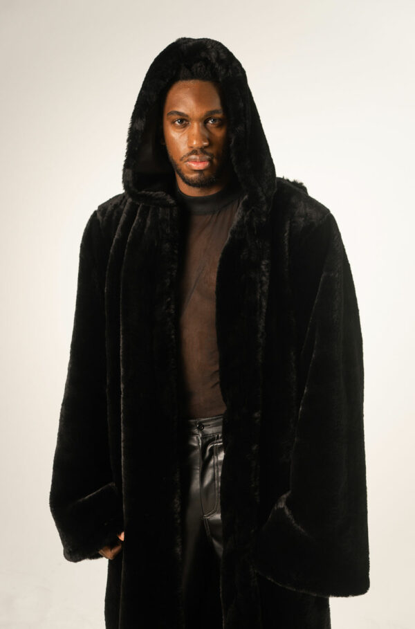 VICTOR THREE HOODED OVERSIZED FUR COAT