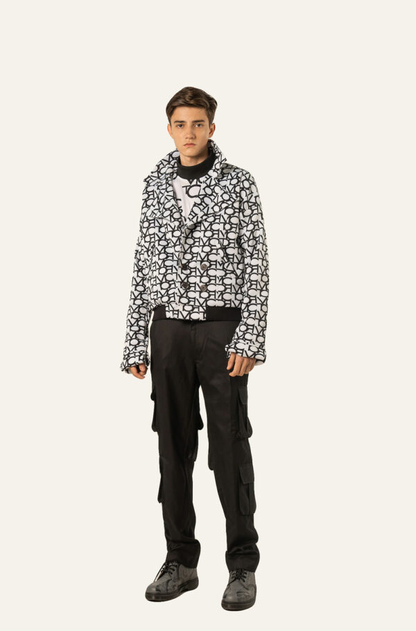 INITIUM- VICTOR PRINTED DOUBLE BREAST OVERSIZED BLAZER