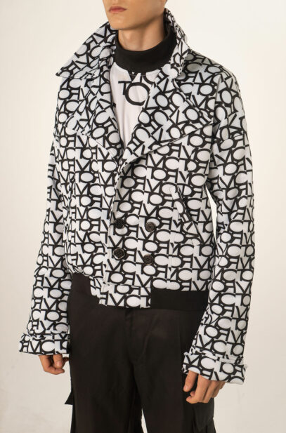 INITIUM- VICTOR PRINTED DOUBLE BREAST OVERSIZED BLAZER