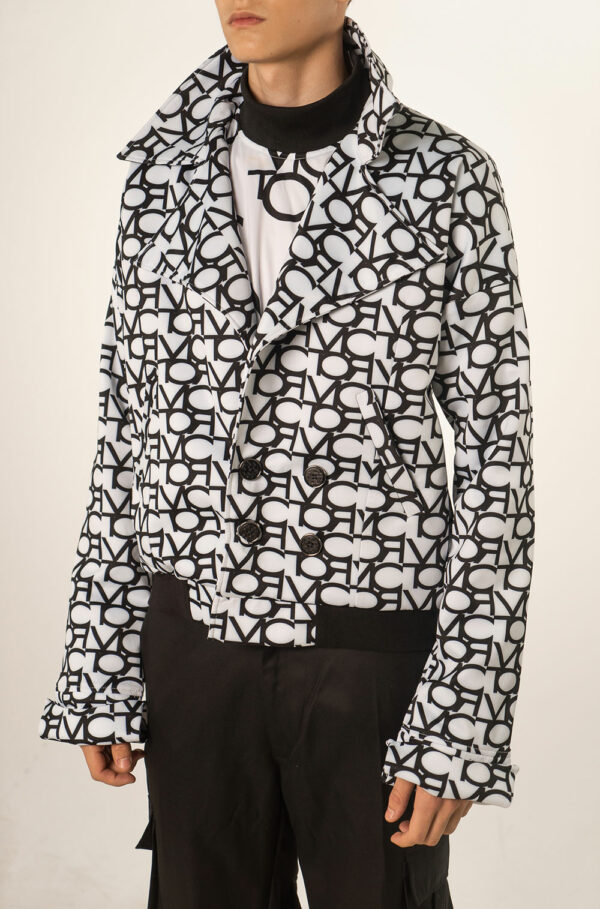 INITIUM- VICTOR PRINTED DOUBLE BREAST OVERSIZED BLAZER