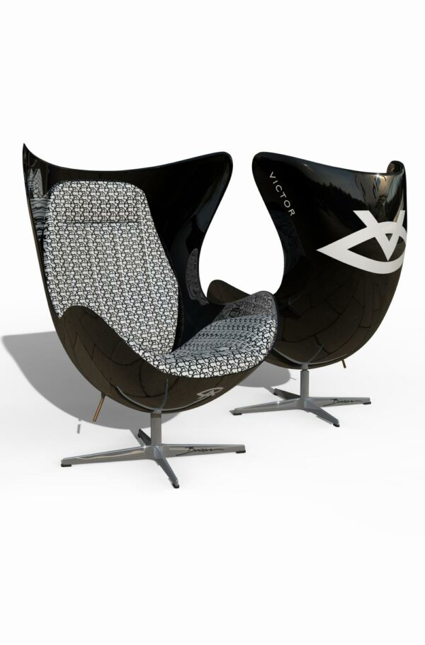 Victor X Booom Egg Shell Art Chair In Black