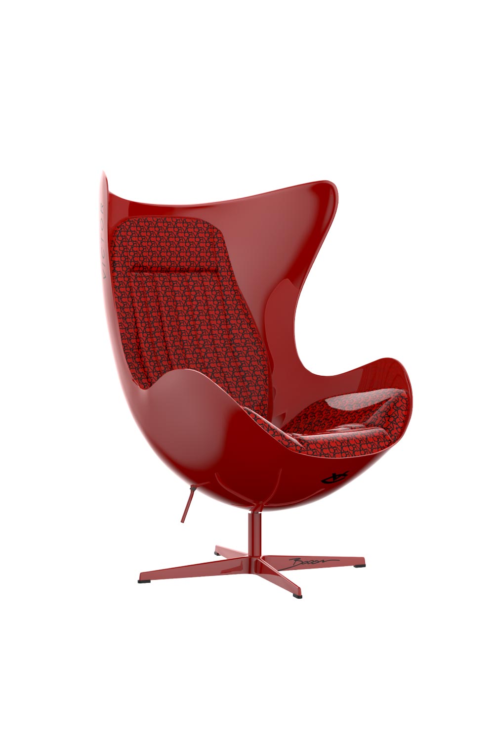 Victor X Booom Egg Shell Art Chair In Red