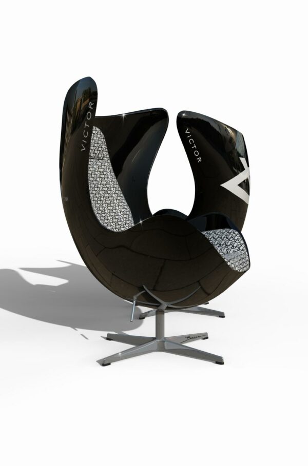 Victor X Booom Egg Shell Art Chair In Black