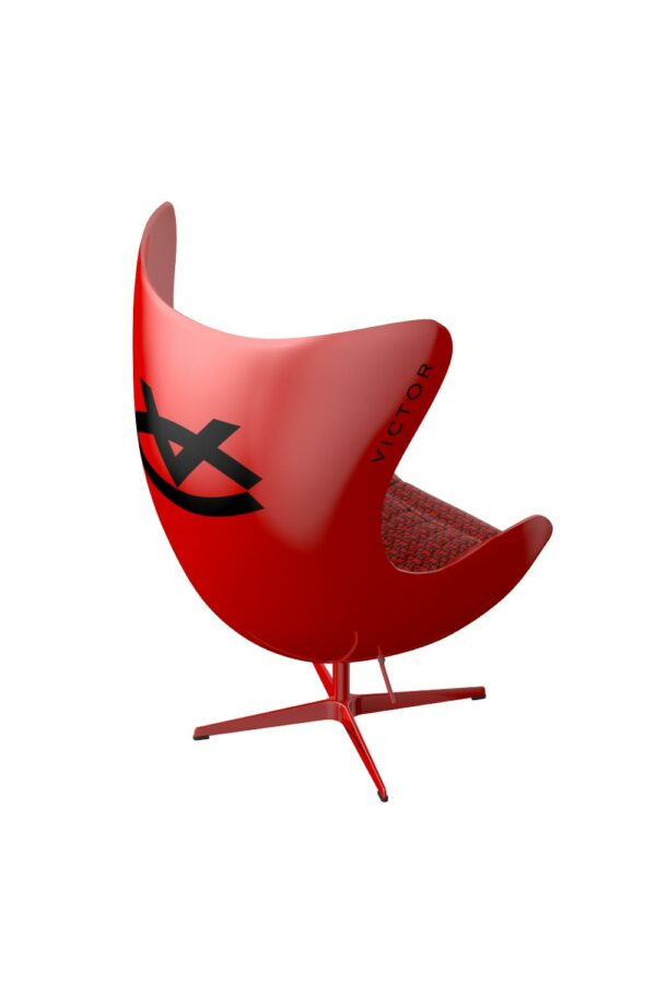 Victor X Booom Egg Shell Art Chair In Red