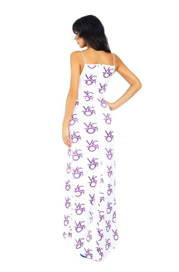 The Victor Purple Font Silk Dress